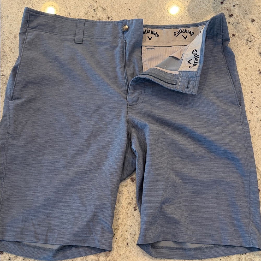 Callaway Men's Blue Flat Front Shorts Size 34